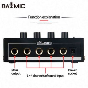 Mini Tocadiscos Portátil de Fábrica, 12V, Hifi, para Estudios, Músicos, Transmisiones Profesionales, Amplificador de Auriculares de 4 Canales, Negro - Product Image 2