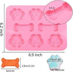 Puppy Dog Paw & Bone Shaped Molds Dishwasher Safe Premium Silicone Cake Mold Biscuit Chocolate <b>Cookies</b> Baking Pans - Product Image 2