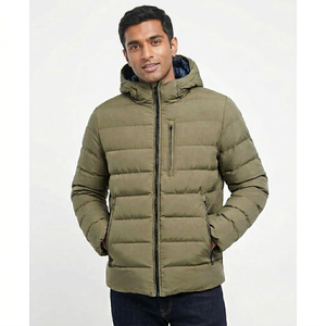 Chaqueta de Invierno para Hombre, Estilo Bomber, Cuello Alto, Tela de Lona, Talla Grande, Bolsillos con Ribete, Transpirable, de Secado Rápido - Product Image 1