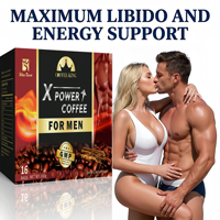 OEM Private Label X Power Взрослый мужской порошок кофе для повышения рождаемости Bibido Booster Stamina Energy Maca женьшень