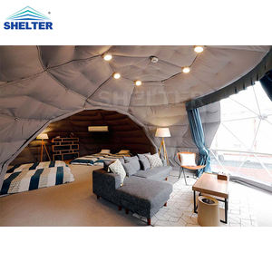 사용자 정의 다른 색상 지오 돔 럭셔리 야외 <span class=keywords><strong>2</strong></span> 터널로 연결 직경 7 미터 PVC 호텔 글램핑 돔 텐트 - Product Image 5
