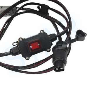 OEM 3 دبوس مقطورة 12 فولت للماء مضمنة الحبل على الخروج كابل الطاقة الأسلاك تسخير مع حامل الصمامات - Product Image 3