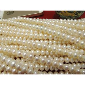 Collar de Perlas de Agua Dulce Alian, Perlas Redondas de 6-11 mm, Grado AA, Blancas, Brillantes, Collar de Perlas Semiterminadas - Product Image 5