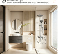 Panneau de douche thermostatique gris anthracite à grand débit, avec jets de pluie haute pression et jets corporels, ensemble de mitigeur de douche pour salle de bain d'hôtel