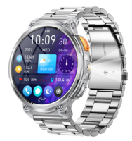 Montre connectée K66 de 1,85 pouce avec lampe de poche, batterie de 730 mAh, plusieurs modes sportifs, bracelet en métal, fabrication directe OEM/ODM