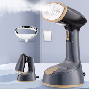 Plancha de vapor portátil de mano, plancha eléctrica plegable negra con cepillo, para ropa, con tanque de agua y accesorios. - Product Image 1