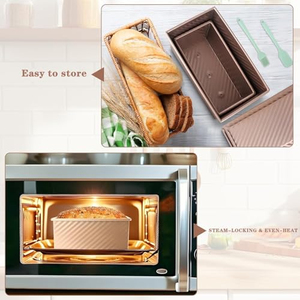 250g Non Stick Corrugated Pullman Toast Box Pan With Cover Aluminum Alloy Bread Baking <b>Tin</b> for Bakery Homemade Loaf Making - Product Image 3