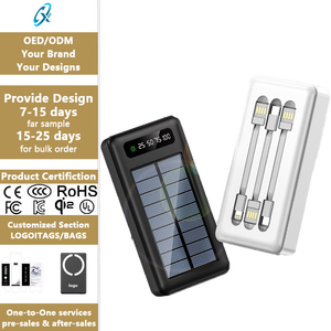 Nuevo Producto: Banco <span class=keywords><strong>de</strong></span> Energía Solar Portátil <span class=keywords><strong>de</strong></span> 30000mAh para Teléfono Móvil, Alta Capacidad, Cables Integrados, Cargador con Pantalla LED y Luz - Product Image 1