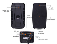 Pelacak GPS 4G 20000mAh Daya Tahan Lama Magnetik Kuat Tahan Air Nirkabel untuk Pelacakan Aset Armada Kendaraan