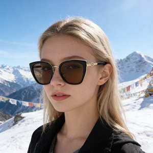 Gafas de sol polarizadas Karl Lagerfeld Cat Eye para mujer UV400, montura negra, lentes TAC, parasoles de clase 2, estilo para exteriores - Product Image 1