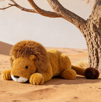 Peluche Lion Réaliste Personnalisée, Jouet Animal de la Forêt en Peluche, Jouet Doux et Réaliste pour Enfants