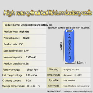 Pabrik 18650 15C 1500mAh isi ulang sel lithium-ion model pesawat pengisi daya <span class=keywords><strong>3</strong></span>.7v baterai helikopter rc - Product Image 4