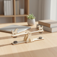 Balançoire magnétique DIY, technologie créative, petite boîte de puzzle en bois en forme d'animal pour enfants, jouet éducatif STEAM, expériences Y-TOP