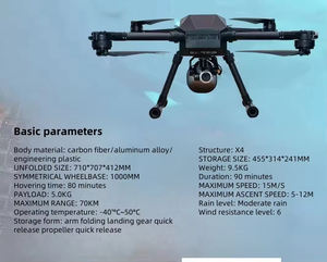 Drone en aluminium de 5 kg de charge utile avec support en fibre de carbone à 4 axes, télécommande, moteur sans balais, longue portée, quadricoptère industriel RC - Product Image 4
