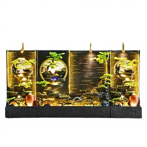 Retro Rockery Square Double-Sided Eco-Friendly Resin Landscape Fountain LED <b>Lights</b> Mist Indoor/<b>Outdoor</b> Easter Pine <b>Tree</b> - Product Image 3