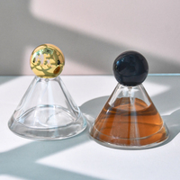 Flacon de parfum roll-on en verre transparent de haute qualité 50 ml avec bouchon à baïonnette conique et bille colorée, flacon pulvérisateur vide