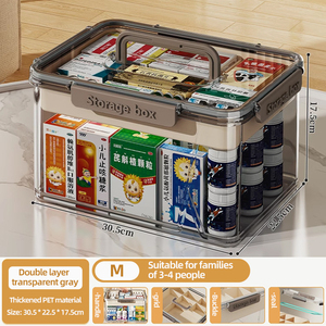 Trong suốt 2 lớp nhựa lưu trữ <span class=keywords><strong>container</strong></span> gấp hộ gia đình tổ chức đồ chơi đa năng đồ ăn nhẹ hộp lưu trữ phụ kiện - Product Image 6