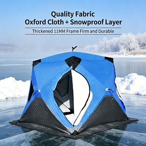 Tienda de Campaña de <span class=keywords><strong>Pesca</strong></span> de Invierno Aislada y Resistente <span class=keywords><strong>con</strong></span> <span class=keywords><strong>Faldón</strong></span> para Nieve para Mayor Sellado y Retención de Calor en el Hielo - Product Image 6