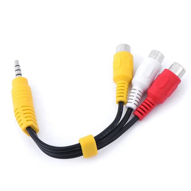 Premium 3.5mm Jack to 3 RCA Female Audio Video Adapter Cable PVC Jacket Durable Universal AV Converter Cord for Computer Camera