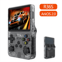 Console de jeu portable rétro originale R36S 64G avec plus de 20000 jeux, version Arkos, jeux PSP, 640x480, batterie 3500mAh