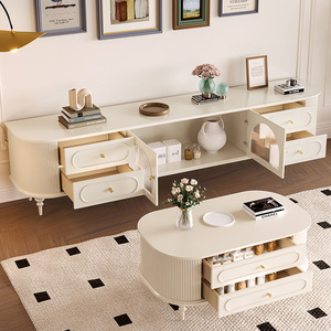 Meuble TV en bois de style américain minimaliste, console multimédia de luxe moderne, mobilier d'intérieur en gros - Product Image 3