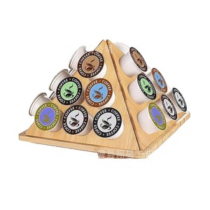 Estante piramidal de madera para cápsulas de café, de 6 niveles, giratorio, para almacenamiento en escritorio. - Product Image 5