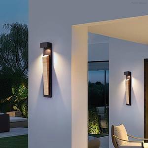 Lámpara de pared para exteriores, impermeable, cuadrada, de piedra de cueva amarilla, lámpara de pared LED, lámpara de pared para pasillo, patio, jardín, terraza, iluminación de cabecera - Product Image 3