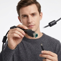 Kabel pemindai kode batang, 10ft 12v bertenaga usb konektor inti ke inti DC plug barcode untuk pemindai pos kabel