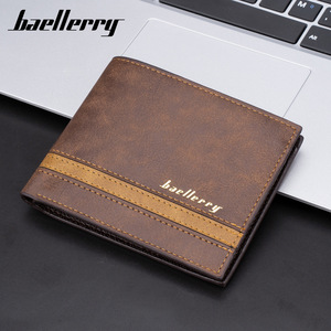 กระเป๋าสตางค์แบบสั้นสำหรับผู้ชาย Baellerry สีน้ำตาล ใส่บัตรได้หลายใบ กระเป๋าใส่เหรียญบางเฉียบ ใช้ได้ทุกวัน - Product Image 3