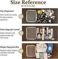 Lot de 4 pochettes et étuis rigides transparents en PET avec fermeture éclair pour le voyage, les couches, les cosmétiques et le rangement de jouets (Noir)
