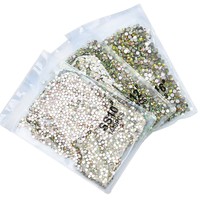 1440 pièces de strass pour ongles AB/Transparent Super Pailleté Ss3-ss20, à dos plat, non thermocollants, en résine 3D, pour nail art DIY, cristaux ronds pour manucure
