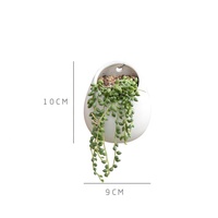 Mini pot de fleurs suspendu en céramique blanche en forme de tambour pour plantes artificielles