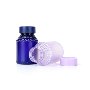 Bouteille en plastique PET de qualité alimentaire de 250 ml avec motif diamant pour capsules de suppléments vitaminiques, gommes, pilules, personnalisation possible - Product Image 4