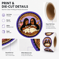 Étiquettes en rouleau personnalisées imprimées, découpées rondes, pour emballage alimentaire et de boulangerie, autocollant avec logo, couleur pleine, adhésif