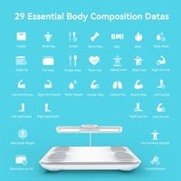 Balance intelligente numérique, mesure de la graisse corporelle et de l'eau, capacité de 180 kg, charge USB, plastique ABS, verre trempé - Pèse-personne multi-usages