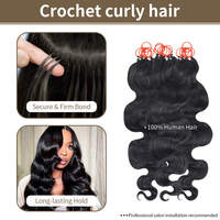 Extensions de cheveux vierges ondulés au crochet pour coiffures Miracle Knots 16-24 pouces