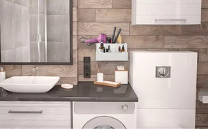 Support de rangement pour salle de bain support pour sèche-cheveux organisateur d'outils pour cheveux support mural avec 3 tasses en acier inoxydable - Product Image 3