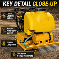 Compacteur à plaques à essence Lu Chang C90T 20kN, moteur Honda, haute efficacité opérationnelle, compacteur de sol vibrant, garantie 1 an