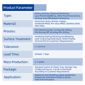 חלקי עיבוד שבבי תעשייתי בהתאמה אישית, עיבוד שבבי סטנדרטי של חלקי מתכת, מתאים למגוון חומרים - Product Image 6