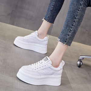 Zapatillas Deportivas Blancas con Plataforma y Punta Redonda para Mujer, Novedad 2026, Zapatos Casuales de Suela Gruesa con Tacón Interno - Product Image 6