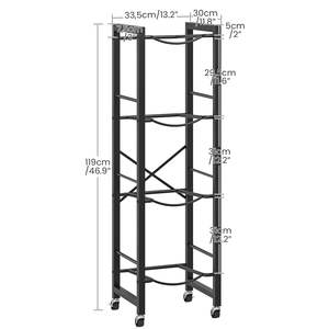 Soporte para Garrafa de Agua de 5 Galones, Estante de Almacenamiento de Botellas de Agua de 4 Niveles <span class=keywords><strong>con</strong></span> <span class=keywords><strong>Ruedas</strong></span> Bloqueables, Novedad de Marzo para el Festival Comercial - Product Image 5