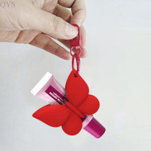 QYS <b>Custom</b> Silicone Design <b>Keychain</b> for Lip Balm Chapstick Holder Lip Balm Perfume Pendant Lip Gloss Tube Holder <b>Keychain</b> - Product Image 5
