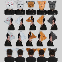 Masque en peluche de chat avec logo personnalisé Masque drôle de tête d'animal d'Halloween avec bouche ouverte pour la mascarade de Noël