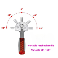 Jeu de tournevis à cliquet multifonctionnel 10-en-1 à angles multiples, finition zinc, lames en acier au chrome-vanadium – Qualité industrielle pour le bricolage