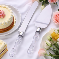 Ensemble de 2 ustensiles à gâteau en acier inoxydable à lame dentelée pour mariage et anniversaire, comprenant une spatule et un couteau à pain