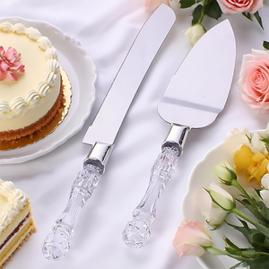 Set di Accessori per Matrimoni e Compleanni: Paletta in Acciaio Inossidabile con Manico in Plastica, Tagliatorta Nuziale, Coltello per Pane - Product Image 6