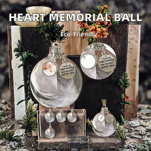 RubySub Eco Friendly Modern Heart Memorial <b>Ball</b> Christmas Ornament Transparent Feather Pendant Plastic Alloy for Decorations - Product Image 2
