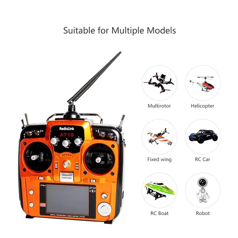 At10II Remote control Radio pemancar RC, 12 saluran untuk Quadcopter perahu umpan