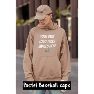 หมวกเบสบอลผ้าฝ้ายปักสีพาสเทลใส่ได้ทั้งชายและ Ps1400พร้อมข้อความโลโก้ที่กำหนดเอง - Product Image 2