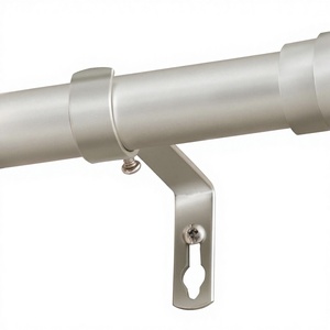 Soportes Ajustables de Metal para Barra de Cortina de 25 mm, Juego de Accesorios de 76-230 cm de Longitud, Acabado Níquel, para Sala de Estar y Dormitorio - Product Image 1